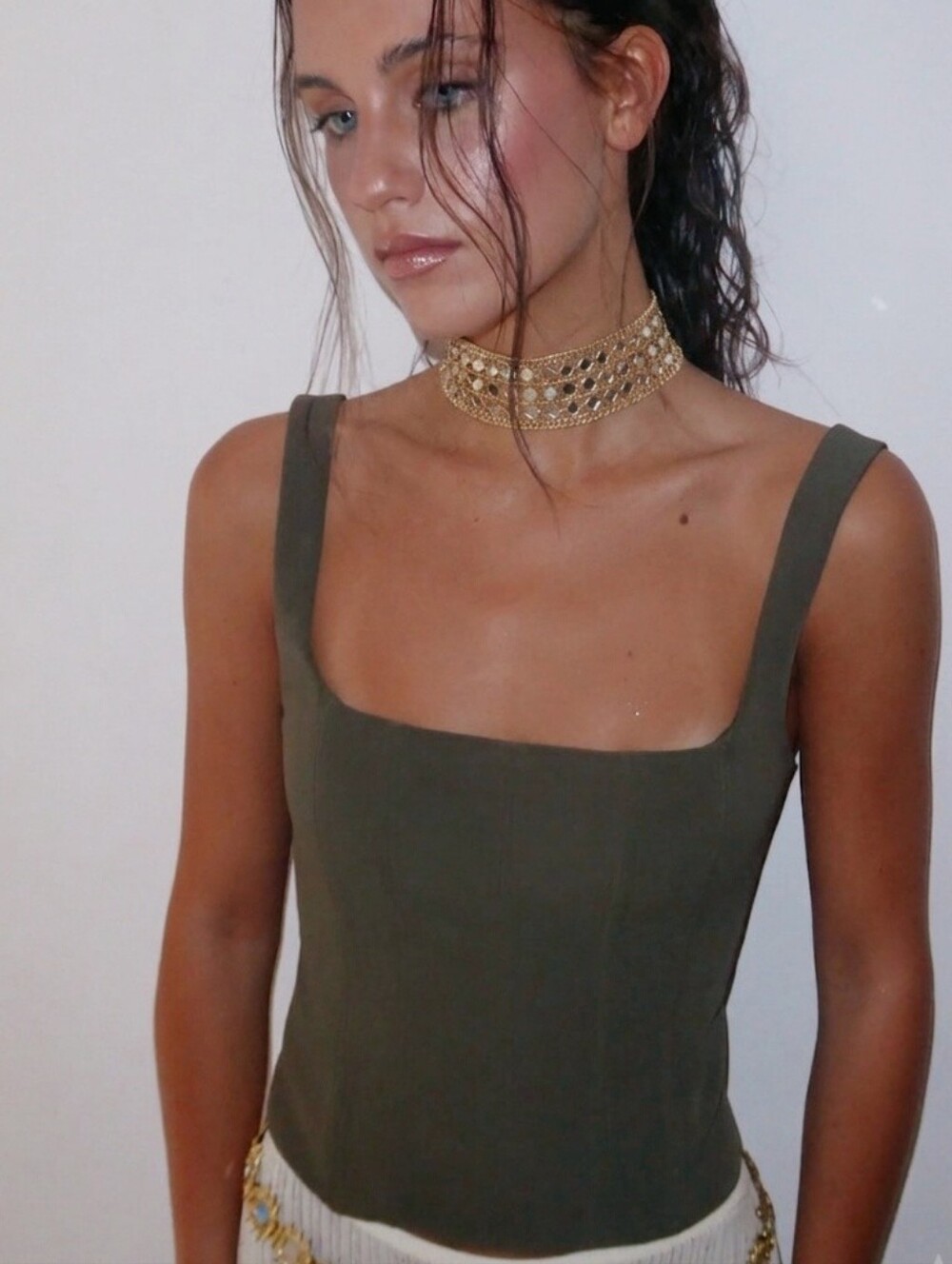 Gold Lace Filigree Ethereal Choker Necklace